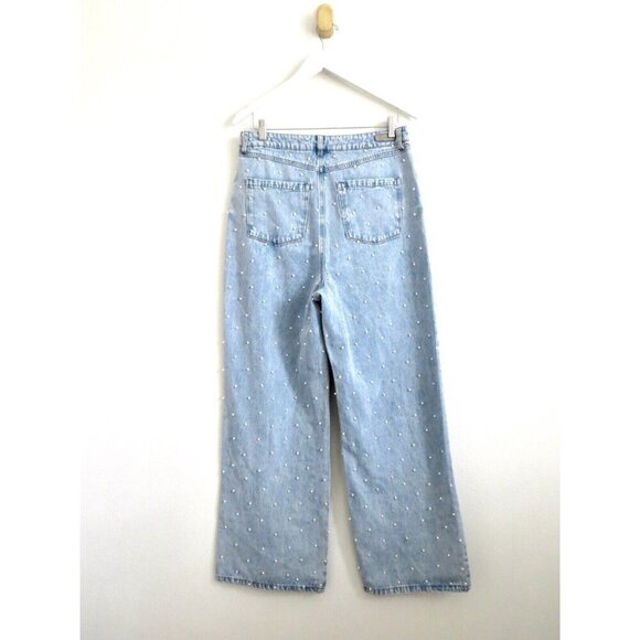 NEW! Blank NYC The Franklin Wide Leg Pearls Denim Jeans SZ 30 - Picture 7 of 10
